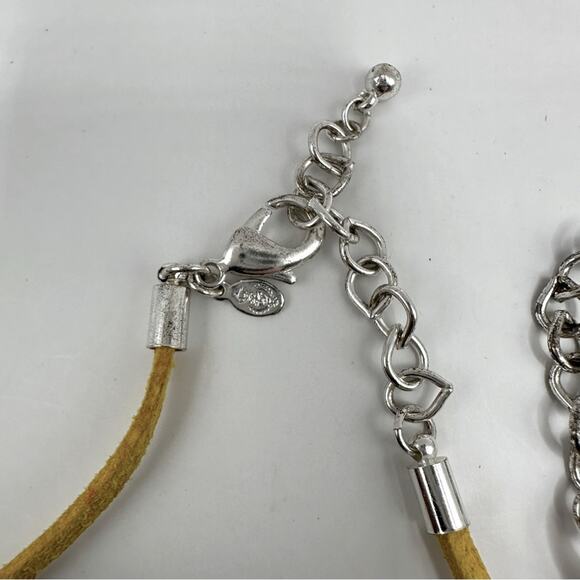 Premier Designs Silver Plate Jewelry Charms Set of 2 Necklace Heart Flower Cross - Picture 10 of 13